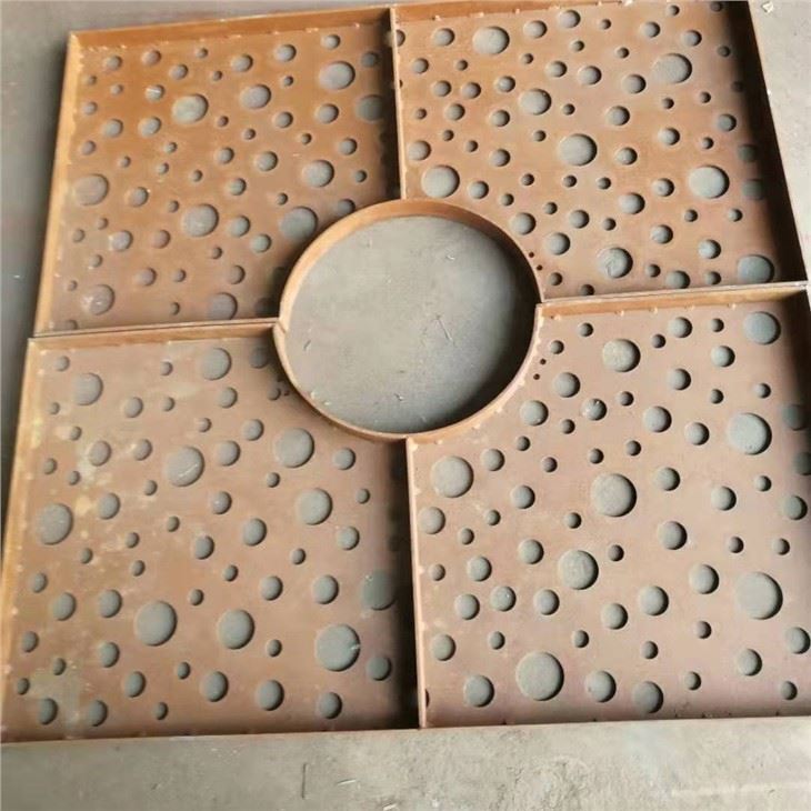 Corten Steel Tree Grates In Street