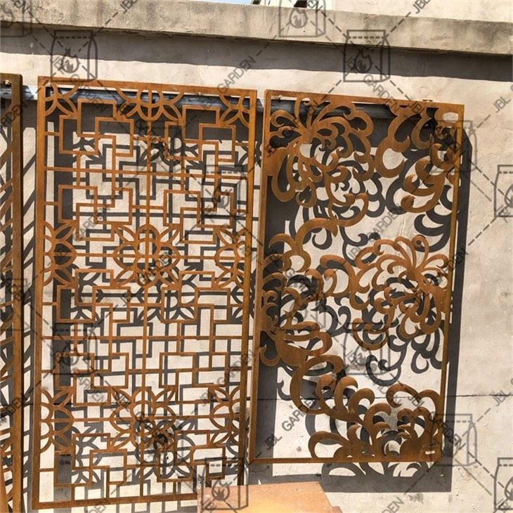 High Corten Steel Garden Screen Panels