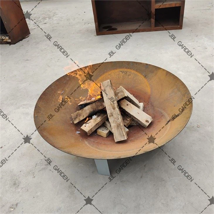 Rust Corten Steel Fire Bowl With Stand