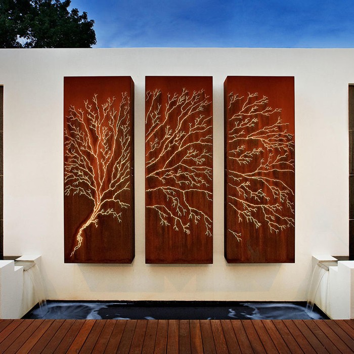 Corten Steel Garden Wall Mounted Panels factory