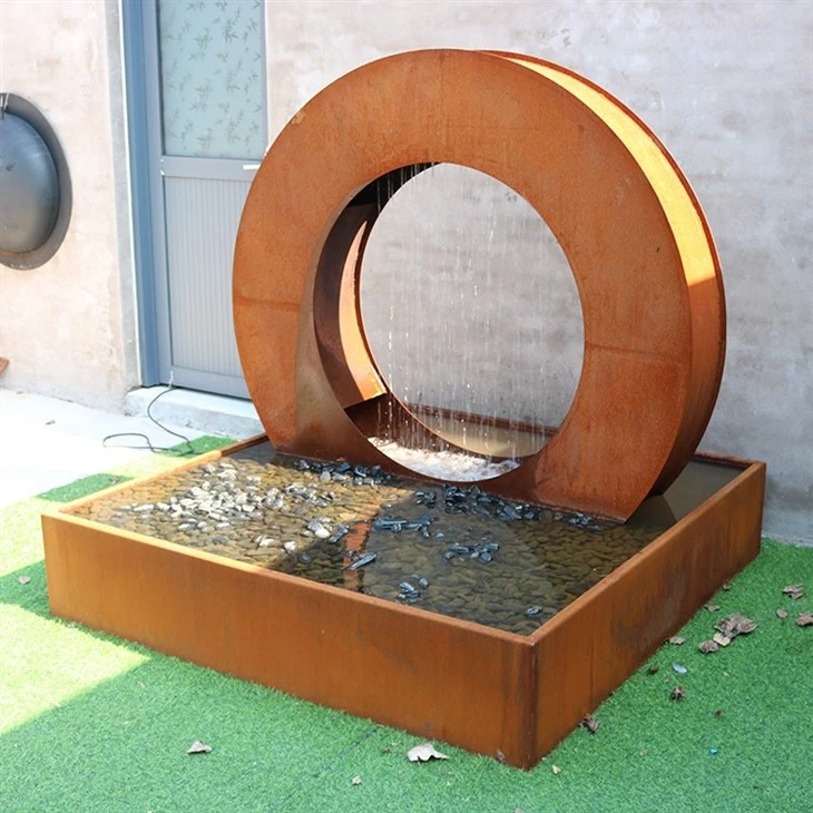 Outdoor Cor-ten Steel Waterfall Decoration