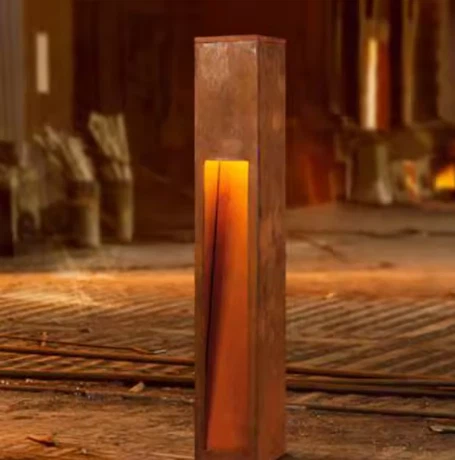Outdoor Rusty Bollard Lights