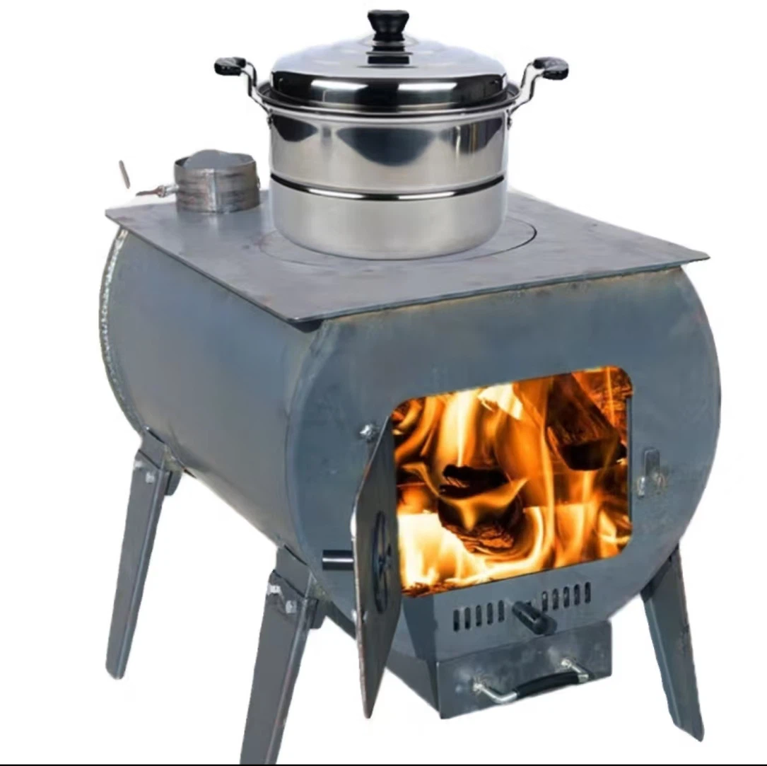 rural household stove for heating and cooking