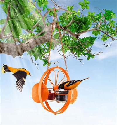 گھر کے لیے میٹل فیڈر لٹک رہا ہے۔